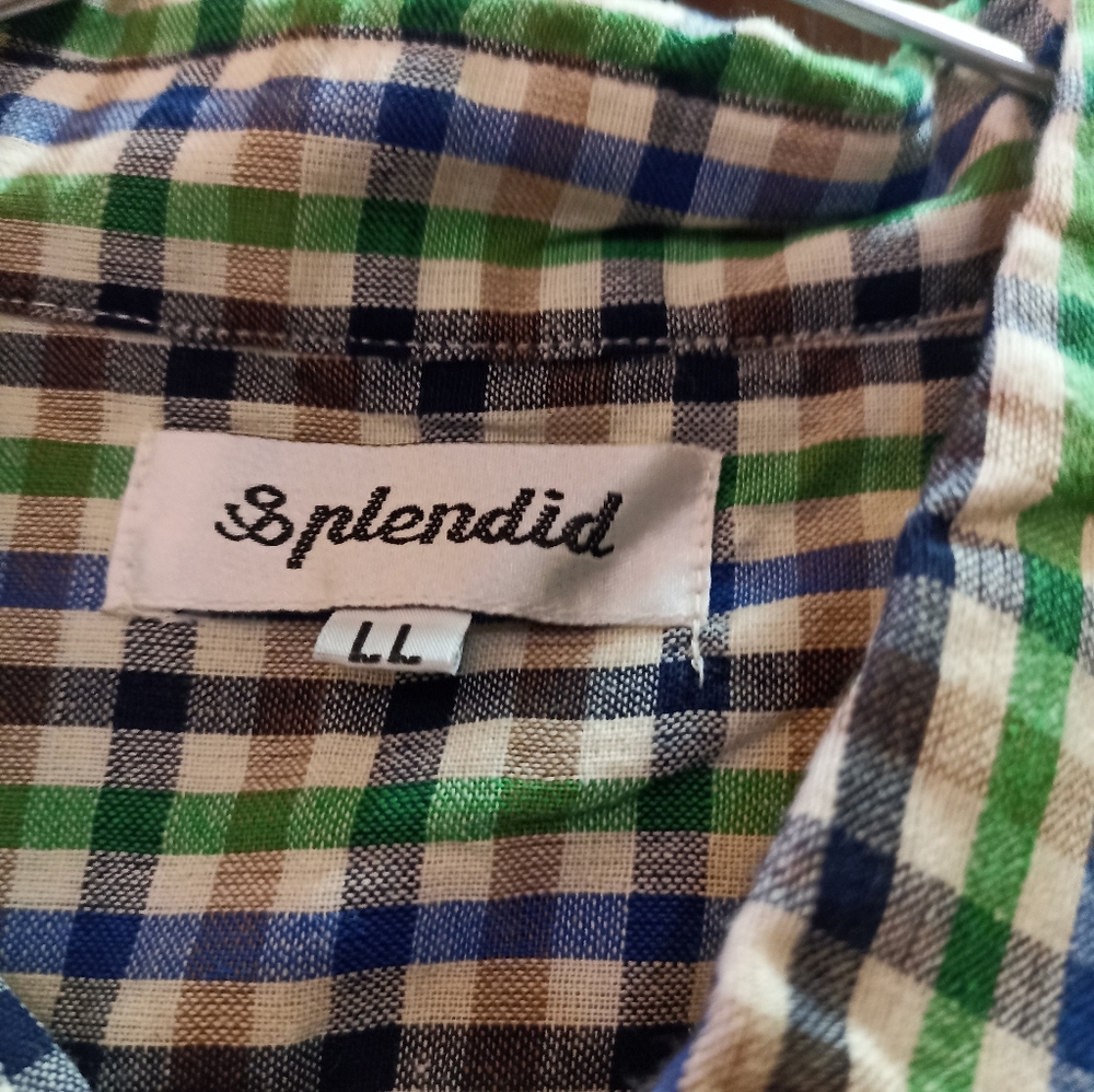 Check button down cotton collar shirt( size L) - Picture 4 of 7
